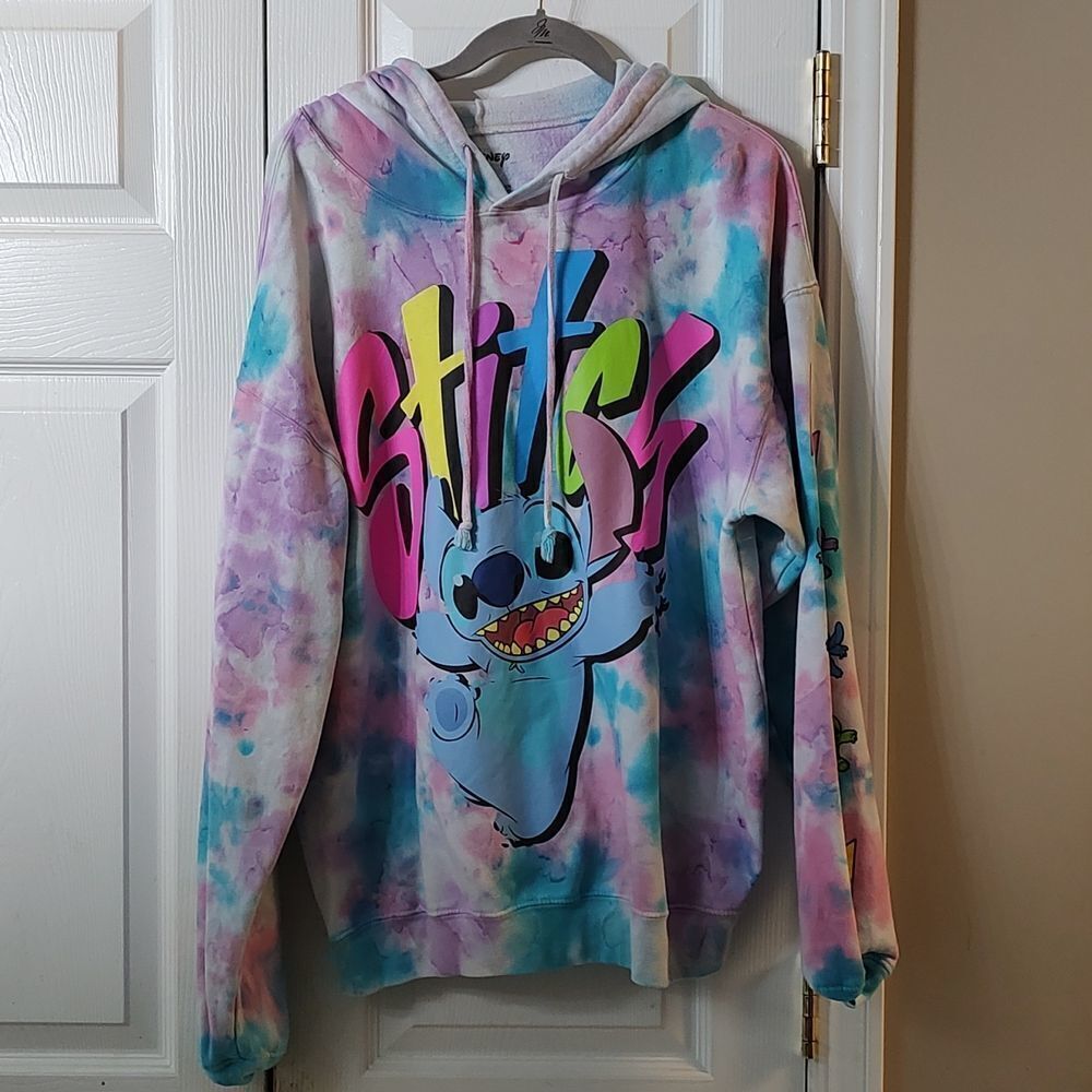 Tie Dye Stitch Disney Sweatshirt Hoodie  Sz XL NWOT